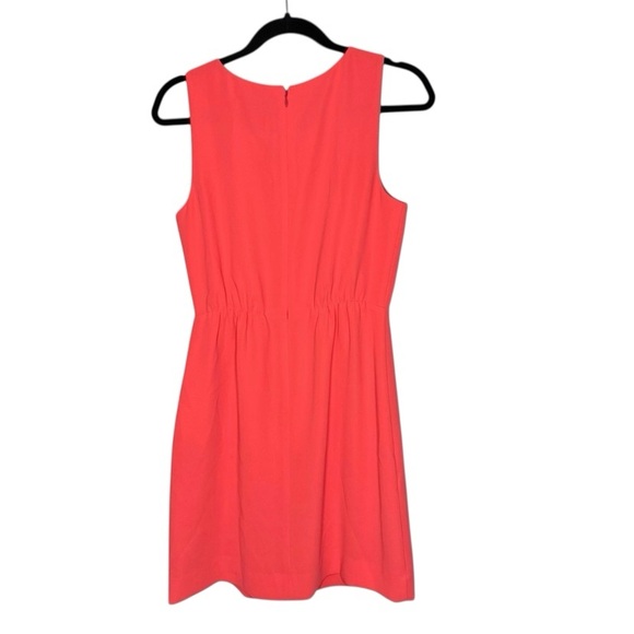 J.Crew Sleeveless Coral Dress Women’s Size 4 Elastic Waist Lined Zip Back - Picture 2 of 6